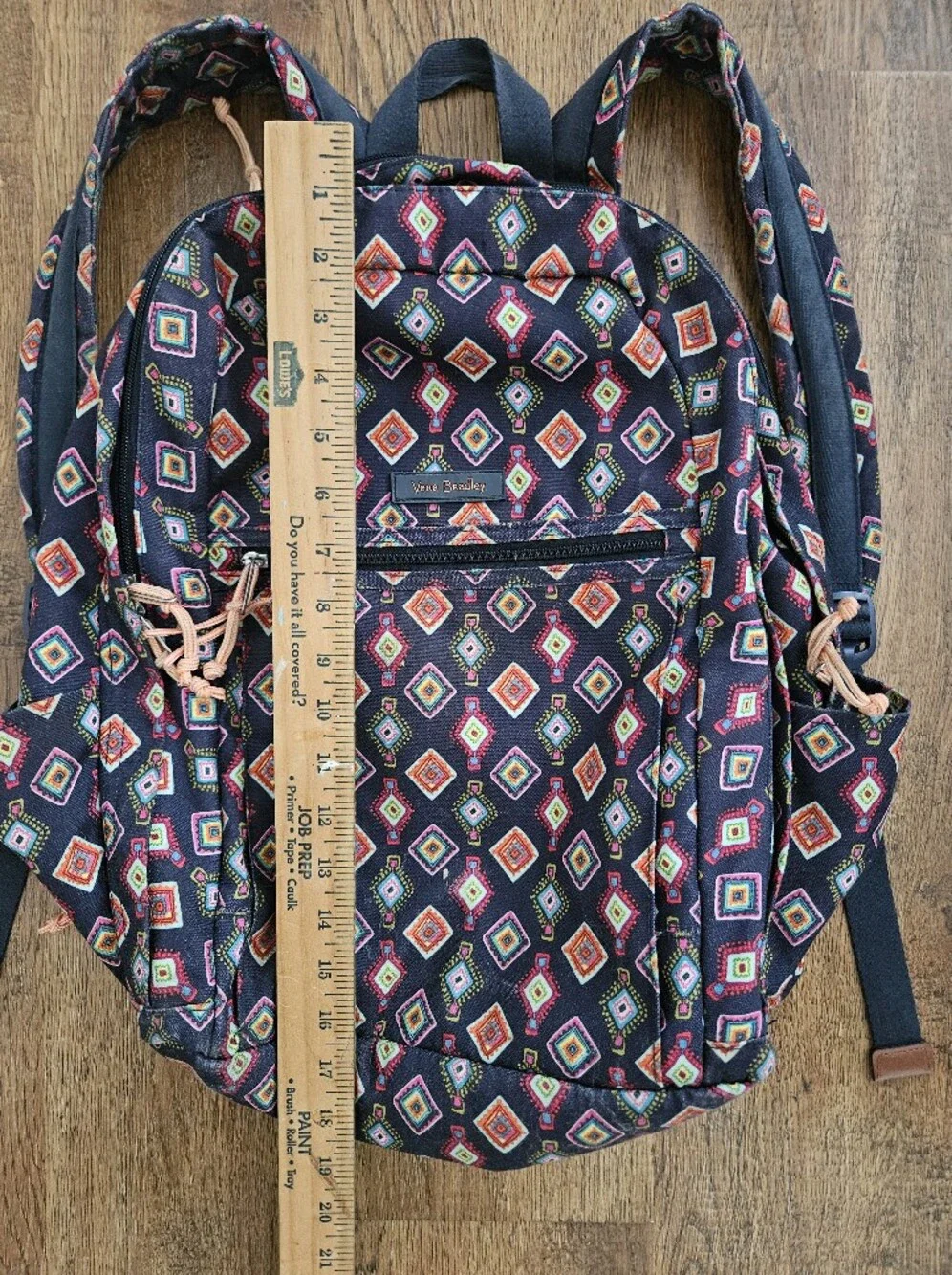 Vera Bradley Navy Backpack with Multicolor Diamond Print